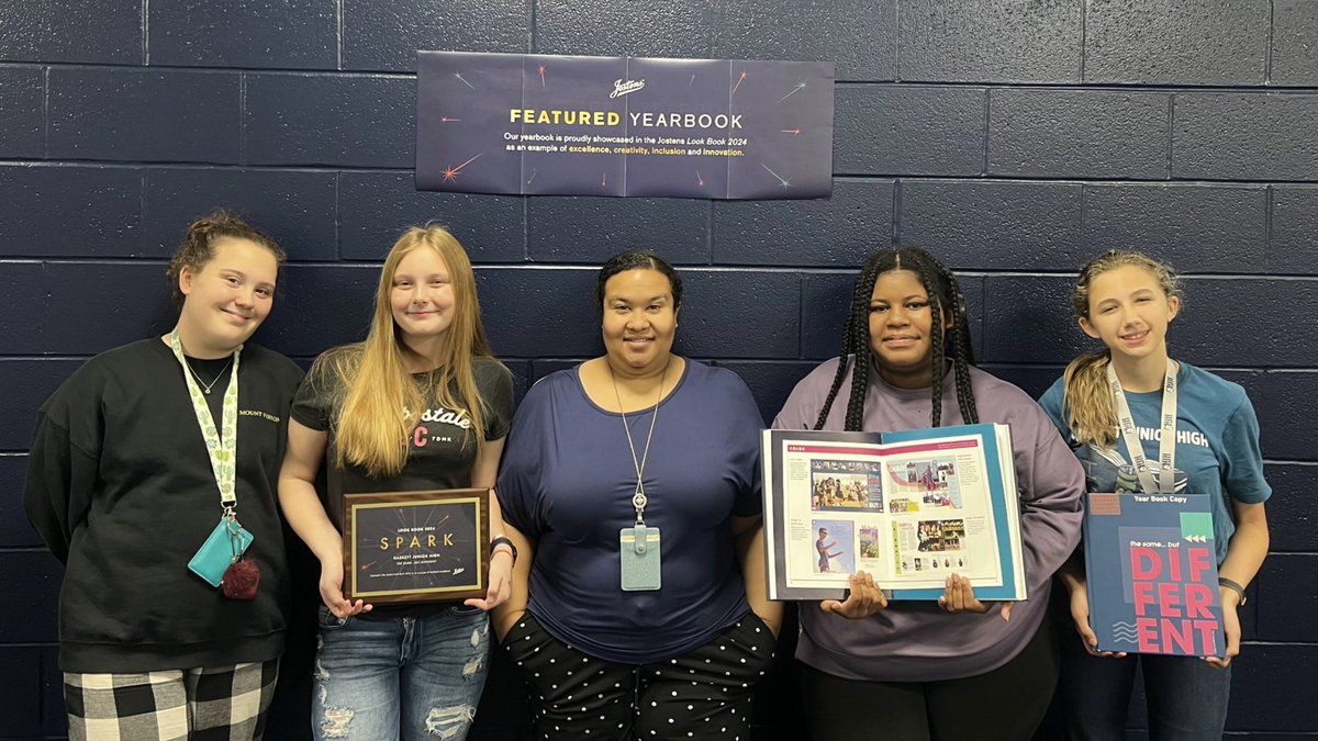 We were selected for @JostensYearbook’s Look Book! I am so proud of my staff, their hard work continues to pay off 💙🤍🐾 So proud of these ladies and the rest of #TheBluePrint staff @HaskettJH @katyisd @BYoungHJH