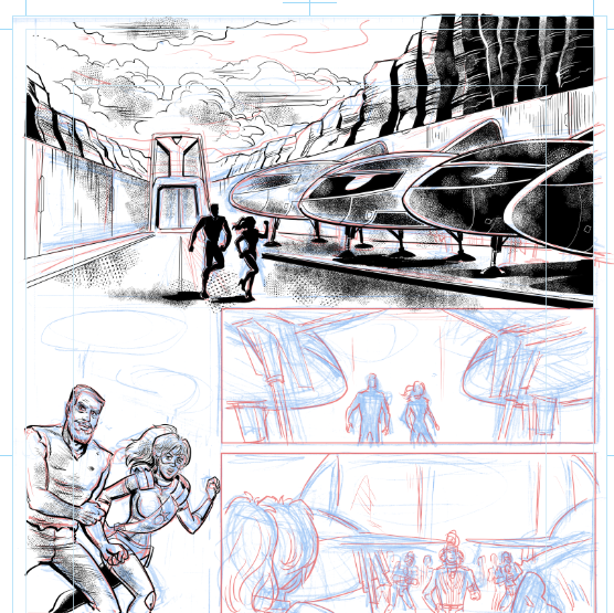 Work process on @jondelarroz 's next #AylaRin adventure #comics #comicart