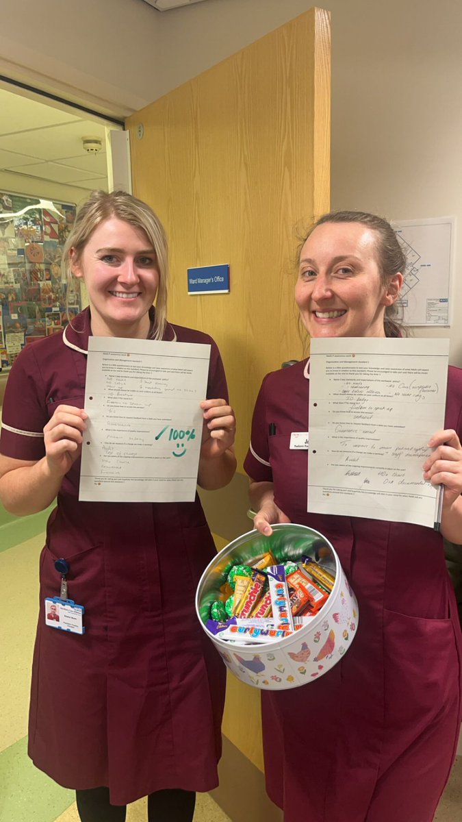 NAAS Focus Week continues on The Children's Unit @OldhamCO_NHS. Yesterday's teachers were today's learners as Sister Nic put our PBE's through their paces with her Organisation and Management Standard quiz! There were treats for everybody who joined in, Ele and Jen scored 100%!