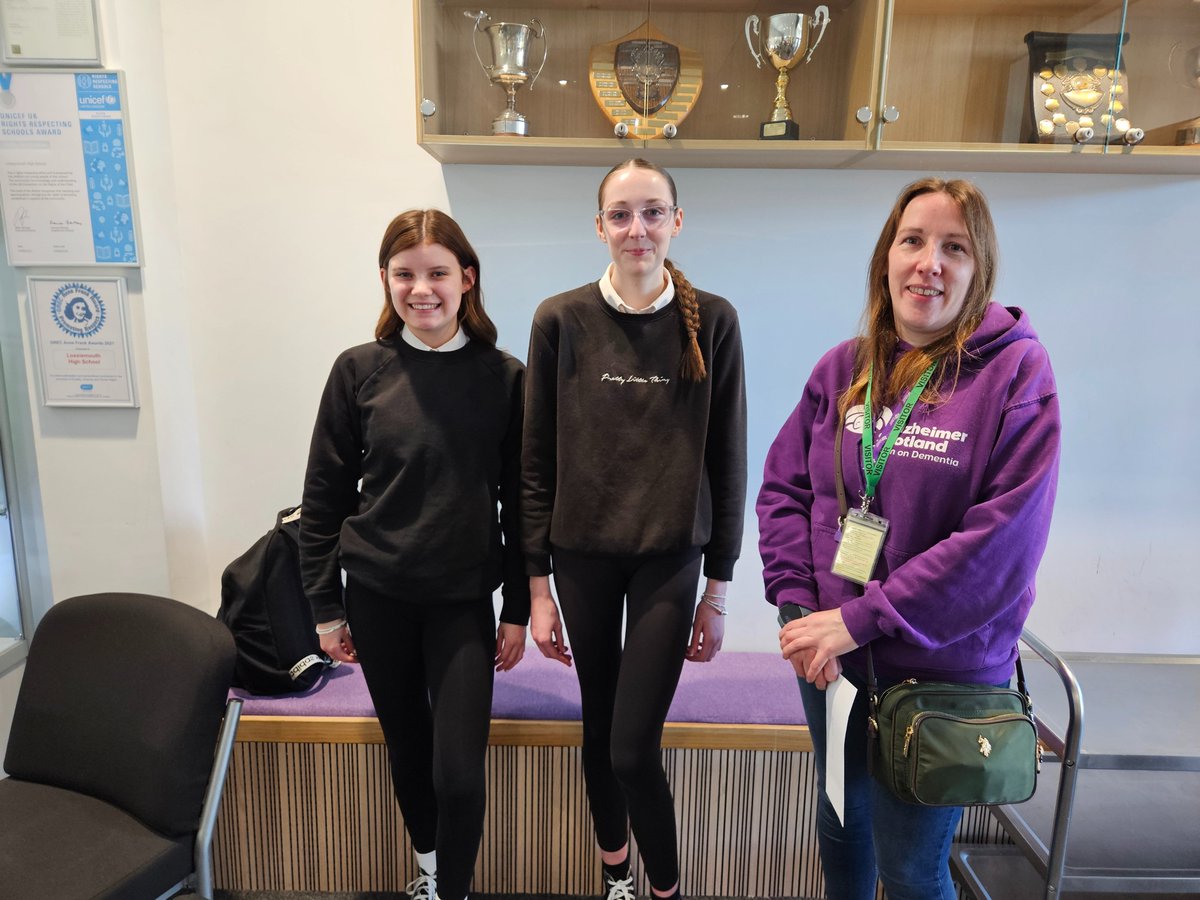 It was great to welcome Alzheimer's Moray to Lossie High this afternoon to collect £500 as part of their £3000 YPI grant! 😊 @LossieHigh <a href="/ypi_scotland/">YPI Scotland</a> @jsim