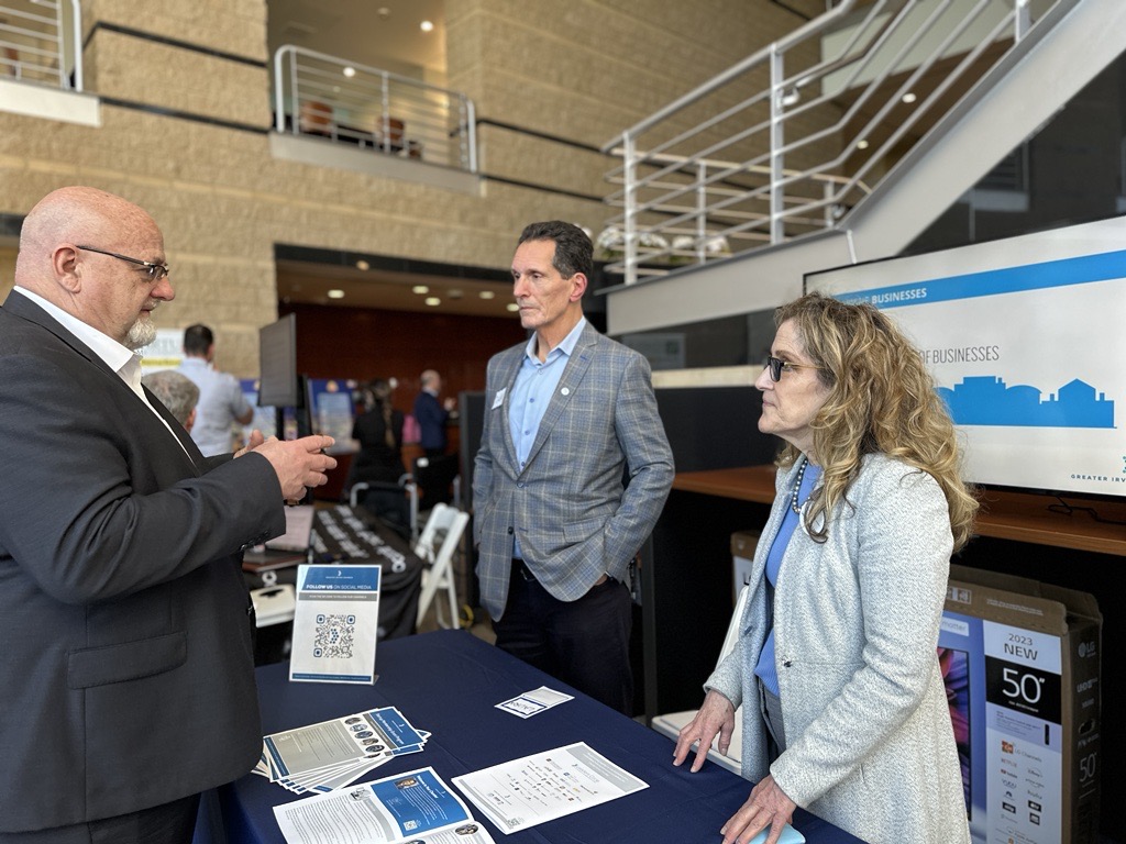 IrvineChamber's tweet image. The Greater Irvine Chamber sponsored #IrvineTechWeek kickoff. Thanks to all who visited our booth, incl. Councilmember @tammykimOC &amp;amp; @SunstoneMgmt CEO John Keisler. Get 20% off &quot;Innovation as a Daily Habit&quot; tickets with code GREATER20: lu.ma/nqlk6dst