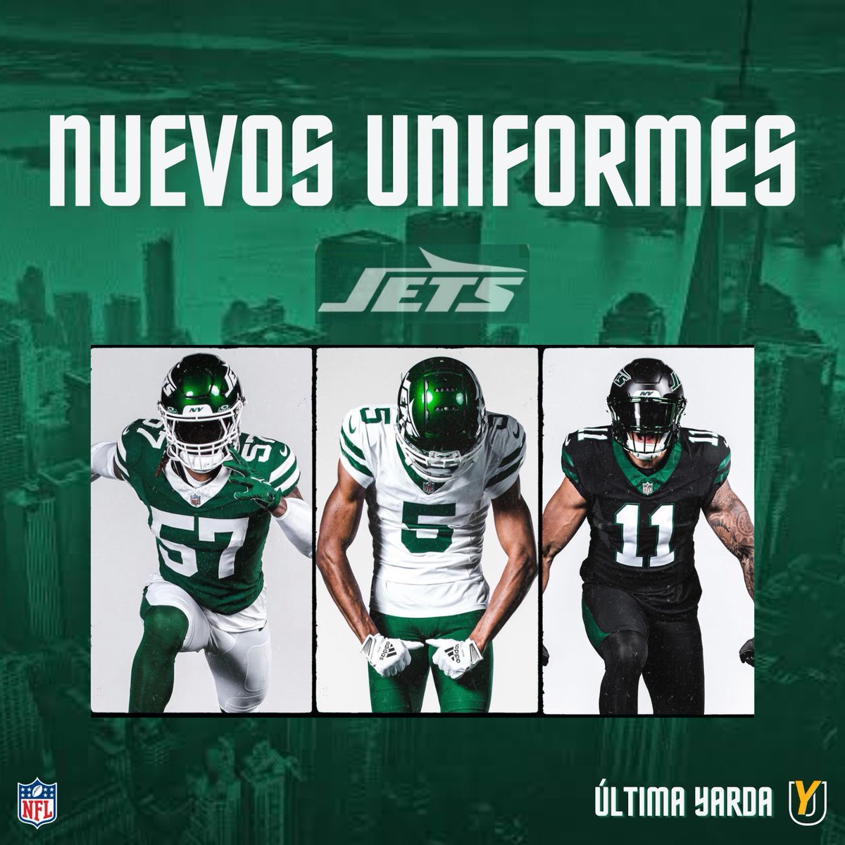 Los nuevos uniformes de los Jets🔥

#newyork #jets #newyorkjets #uniformes #nuevo #nflnews #deportes #afc #nfl #futbolamericano #nflmexico #nflespañol #noticias #equipos #ultimayarda #nflmx #nflnetwork