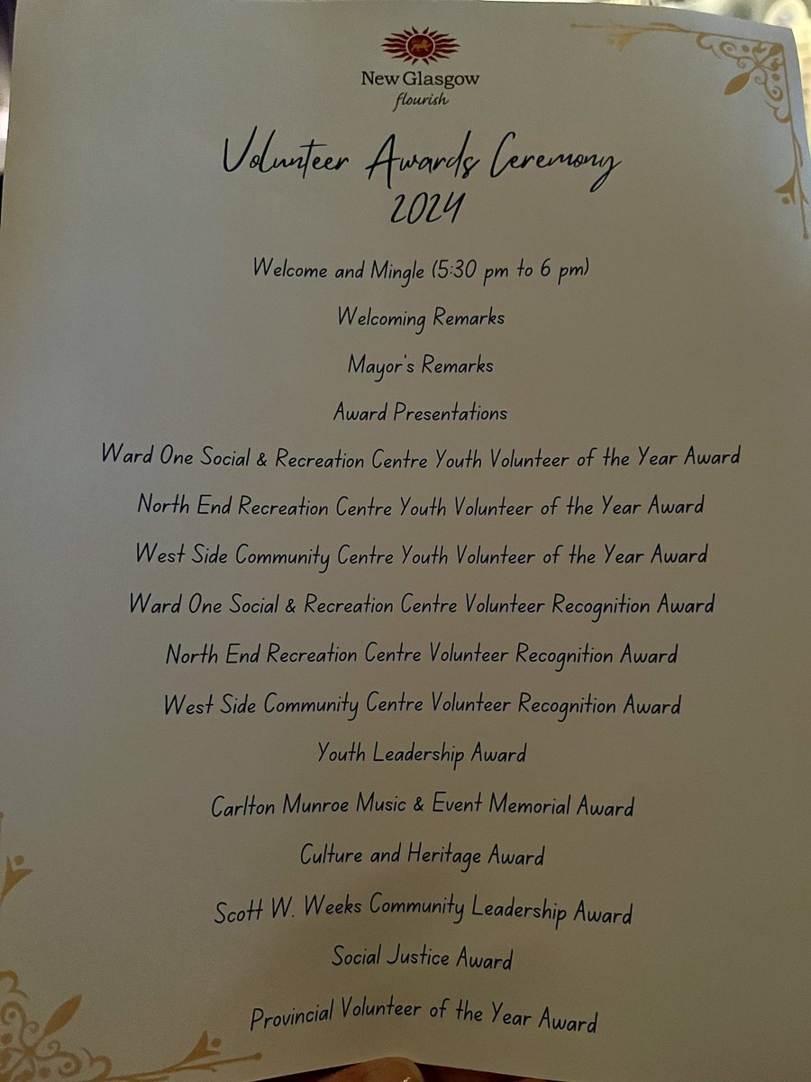 Getting ready for an exciting evening of celebrating many of the incredible volunteers in <a href="/NewGlasgowNS/">Town of New Glasgow</a> #volunteerweek #heartofourcommunity