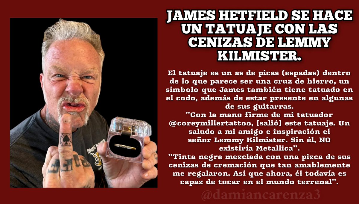 JAMES HETFIELD y LEMMY KILMISTER unidos para siempre. #JamesHetfield #Lemmy #Metallica #Motorhead