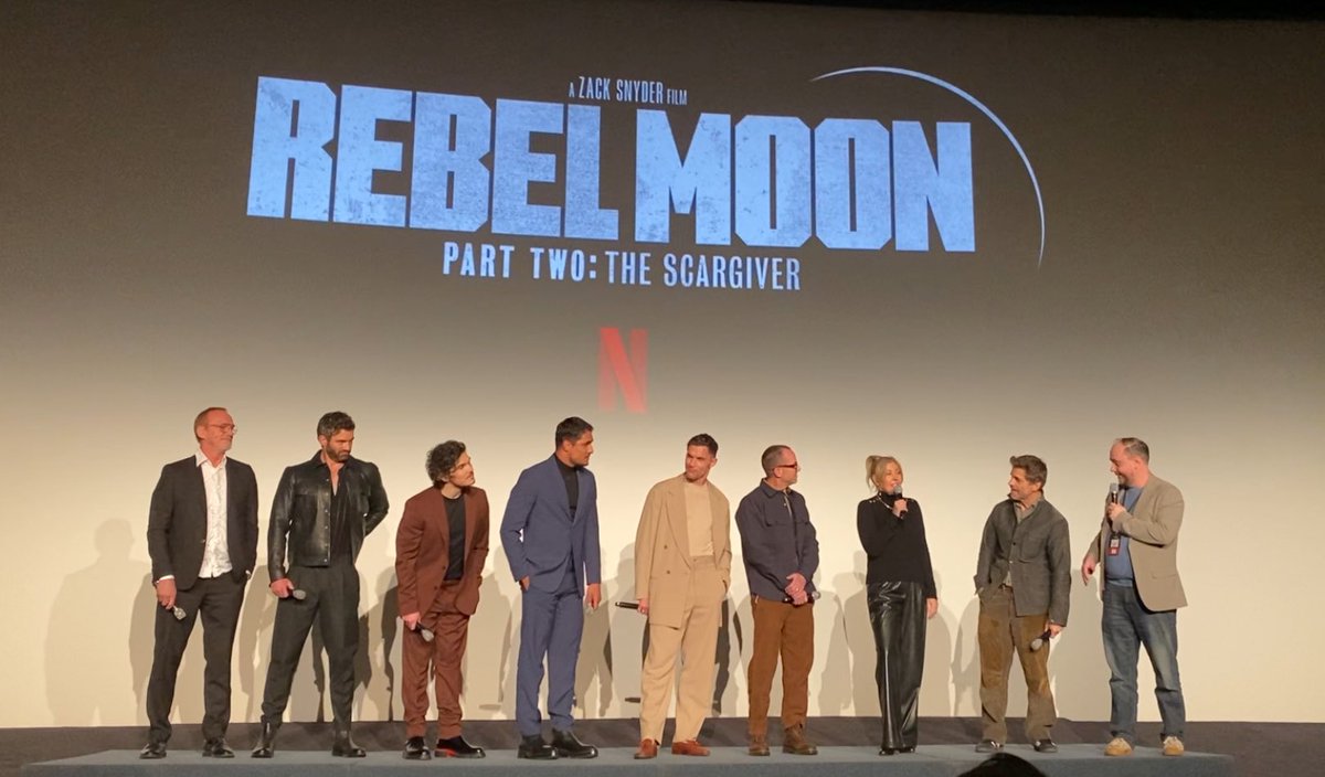 Had a blast with all the gang last night at the special screening of #RebelMoonPartTwo in London. The film is immense, action packed, mythic, epic! Make sure to watch this Friday April 19th, and then again on Saturday, then Sunday… and so on… 🔥
#RebelMoon #ZackSnyder