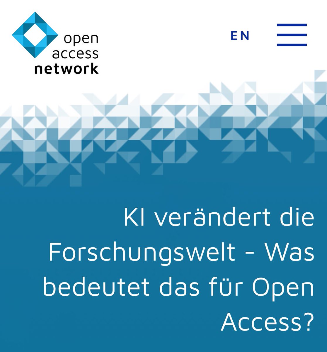 #KI verändert die Forschungswelt - Was bedeutet das für #OpenAccess?
Von Carolin Becklas, Linda Martin & Helene Strauss. 

Viel versprechender Auftakt einer Reihe von Blogposts von open-access.network:
open-access.network/blog/ki-veraen… #OpenResearch