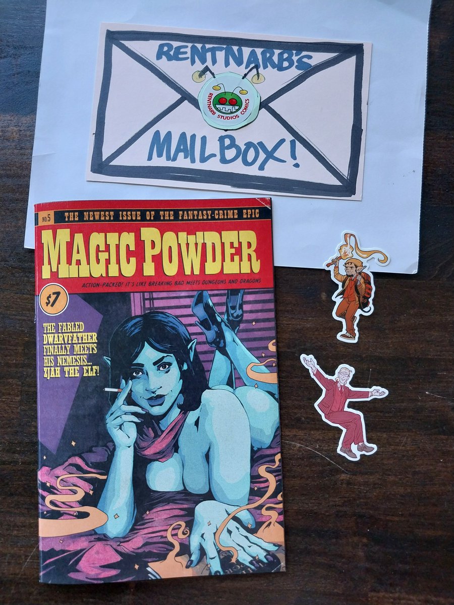 MAILBOX
Magic Powder 5 & stickers that I backed on @Kickstarter by @aJeffSchiller #kickstartercomic #kickstartercomics
Rad Pulp Fiction homage cover.