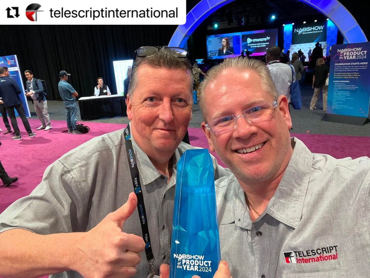 #Repost @telescriptinternational with @use.repost
・・・
We won Product of the Year at NAB 2024 in our category!!! #telescript #nab2024 #ndi