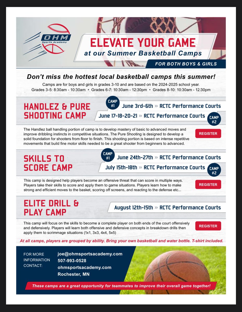A great opportunity this summer to improve all areas of your game!