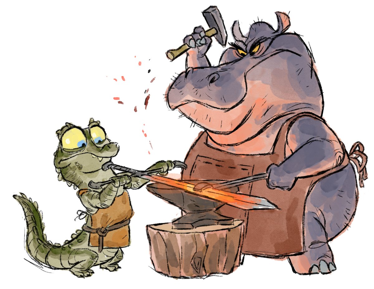The Blacksmith and his apprentice #characterdesign