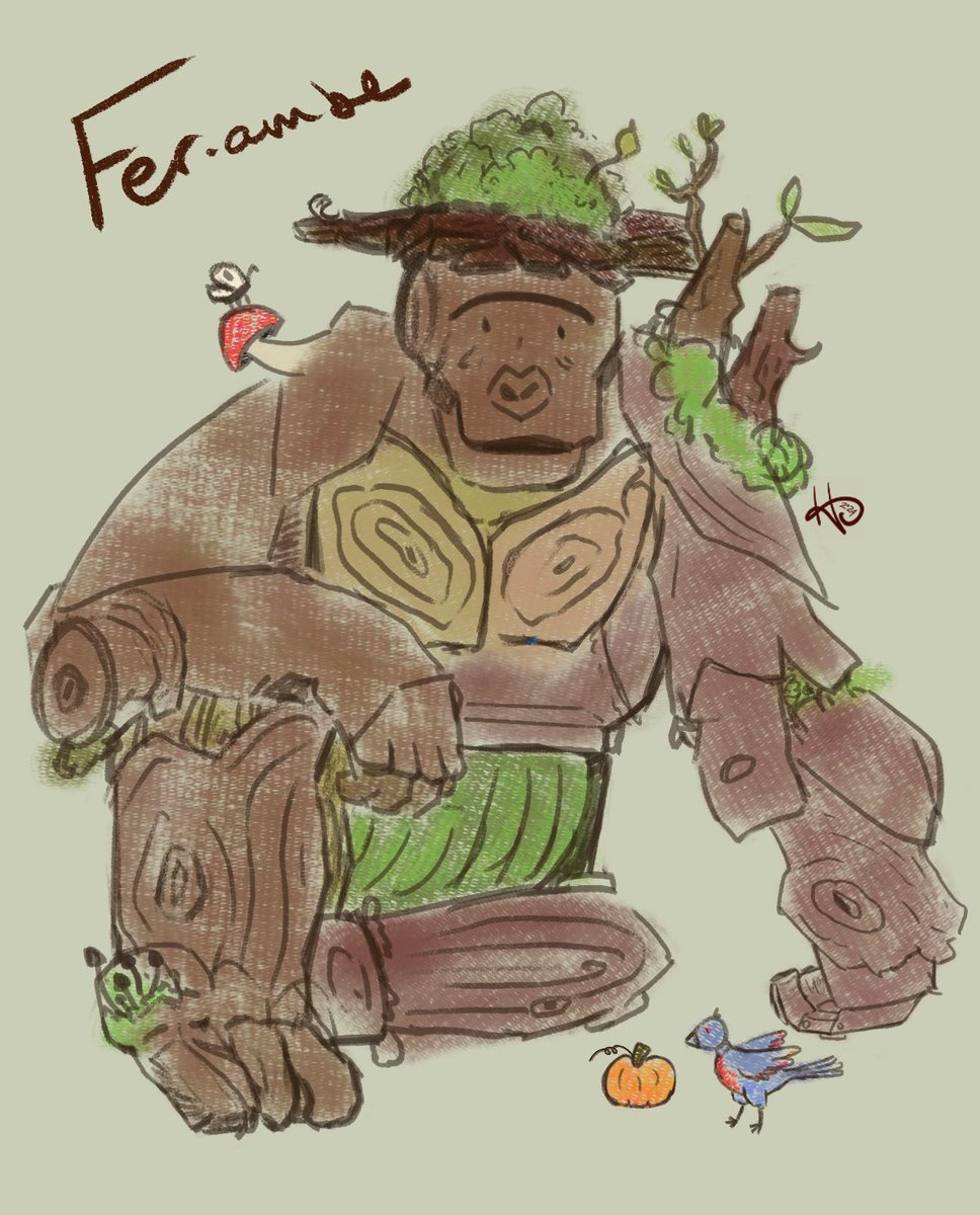 Haisleykins's tweet photo. Slow going, but have a WIP Gorilla!Fernie for #swordaf season 2 launch day. Just look at that big pumpkin he grew all on his own!

#smosh #smoshgames #smoshart #swordaffanart #swordaffernie #shaynetopp #amandalehancanto #damienhaas #chansemcrary #angelasmosh #harambe https://t.co/IInH8URI13