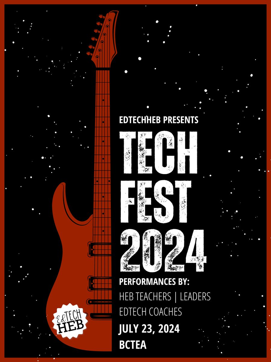 Join us for this fun, collaborative, laid-back PD event! Choose your own schedule from engaging sessions led by district teachers, guest presenters, and EdTech Coaches #TechfestHEB   @HEBISDpeople Register today👉bit.ly/registertechfe…