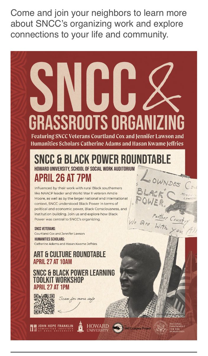 Ready? Coming up on 4/26 & 4/27 Free #DC in-person ⁦@HowardU⁩ & online ⁦@SNCCLegacy⁩ event! ⁦@CCG_NoLAGirL47⁩ ⁦@rhonefraser @MsSpice9 ⁦@IMIXWHATILIKE @Fahima90 @GRevmgbrown4 ⁦@WalterDGreason @kinspire2 ⁦@AfricanaCarr ⁦@ProfJeffries @El_Jemedari