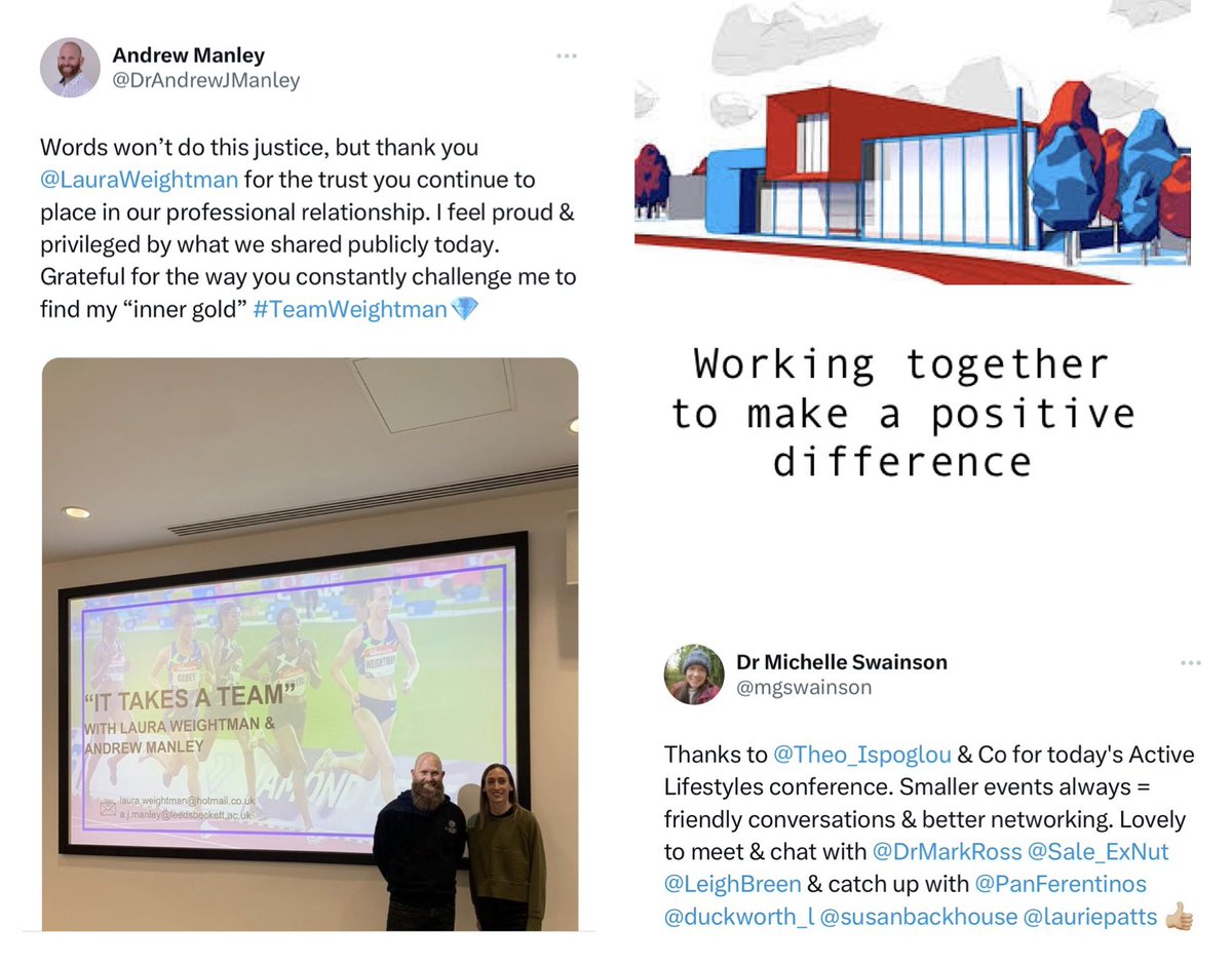Colleagues @Carnegie_Sport @leedsbeckett recognise the value of bringing people together to exchange ideas and experiences. Today we hosted 2 brilliant events and I learnt a lot 🧠 Big 🙌 to @Theo_Ispoglou [AL spring conference] & @DrAndrewJManley @LauraWeightman #ItTakesATeam
