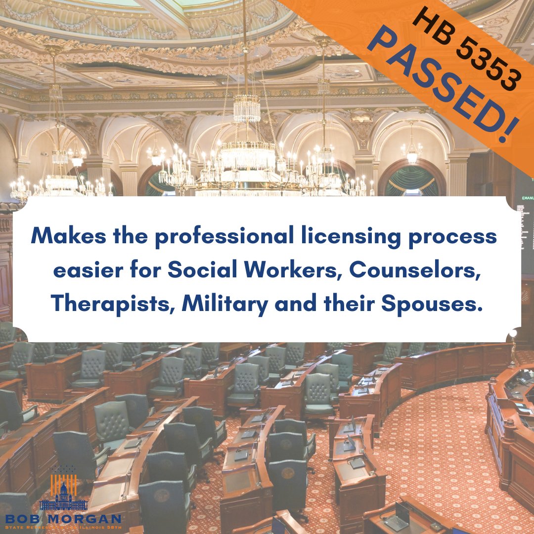I'm proud to share that my bill, HB 5353 has successfully passed out of the House! It will make the licensure process for these professions easier, allowing our professionals to do what they do best, without unnecessary delay.