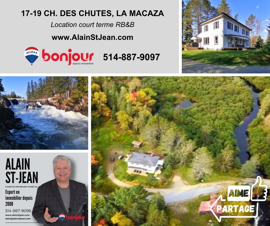 AlainRemax's tweet photo. ** LA MACAZA ** AUBERGE AIRBNB ** LOCATION À COURT TERME ** Opportunité incroyable !  Très rare sur le marché !  Comprend 5 chambres, 4 salles de bain, 1 solarium, 2 cuisines, 2 salles à manger, 2 salons .

Appelez-moi pour une visite 514-887-9096
Alain St-Jean RE/MAX bonjour https://t.co/dbbLQPWUbC