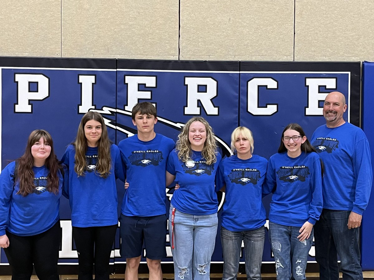 WillWragge's tweet photo. Conference Quiz Bowl today at Pierce. Varsity team was champions. #oneillway https://t.co/8ylRImO3vi