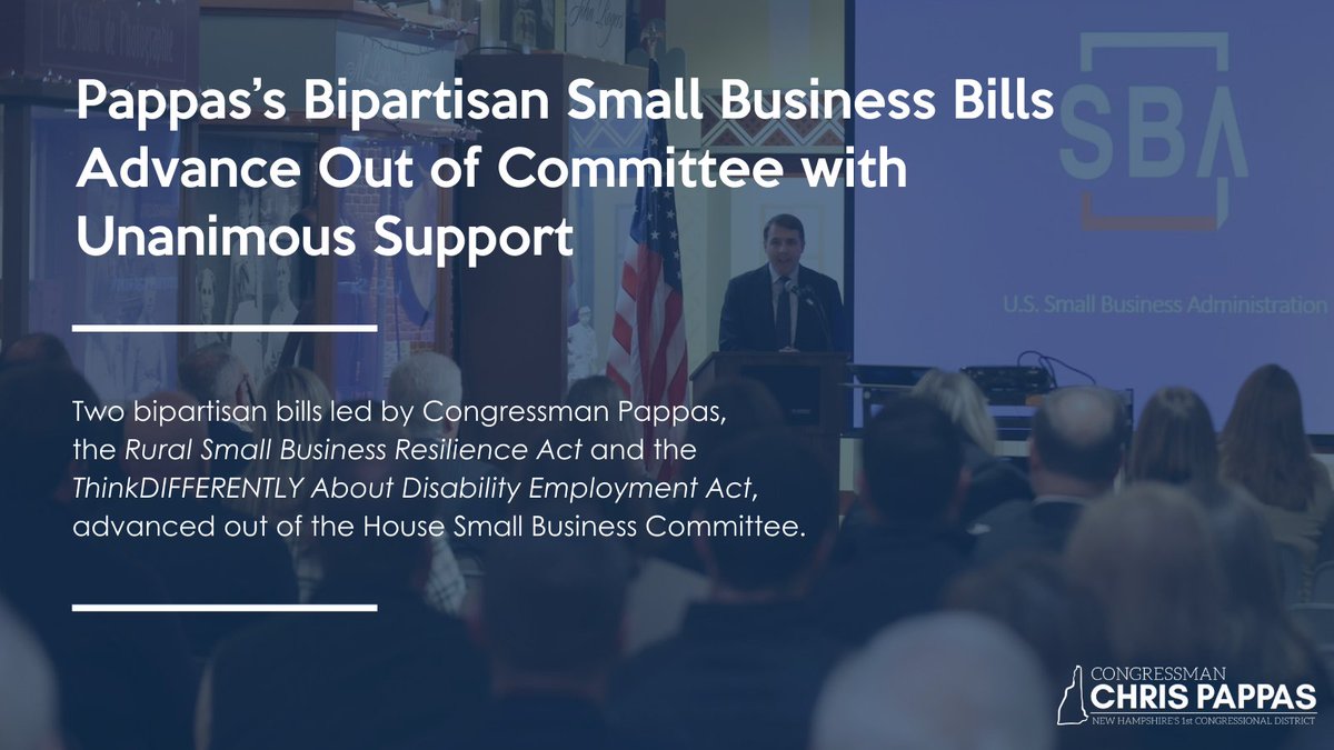 Glad that these bills advanced out of the House Small Business Committee today to ensure resources at @SBAgov are accessible and reaching every entrepreneur and small business. I urge House leadership to bring these bills to the floor for a vote. ➡️ bit.ly/3UlUlGW