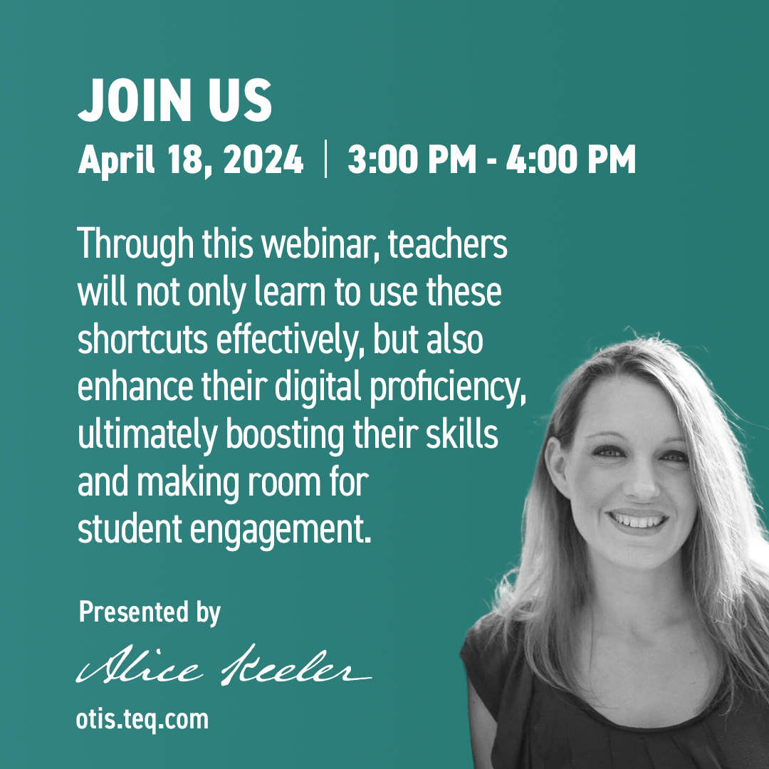 OTIS is back with @alicekeeler for this course on 4/18 at 3PM EDT, as we learn how to use @Google keyboard shortcuts to enhance efficiency, interaction, and digital proficiency! Sign up here: hubs.ly/Q02t2PZR0 #edchat #educatorPD #GoogleforEdu #OTISPD