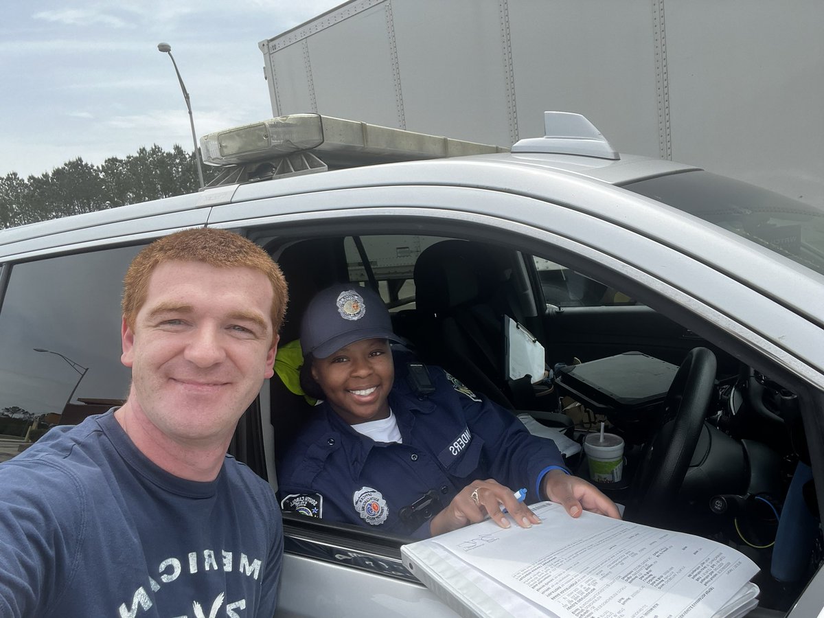 This gentleman just had to have his picture taken with Officer Sanders from Region 6. He told her that he wanted a memory of the best and most positive encounter he has ever had with a Police Officer. And, yes, Officer Sanders did give him a citation. Great job, Sanders.