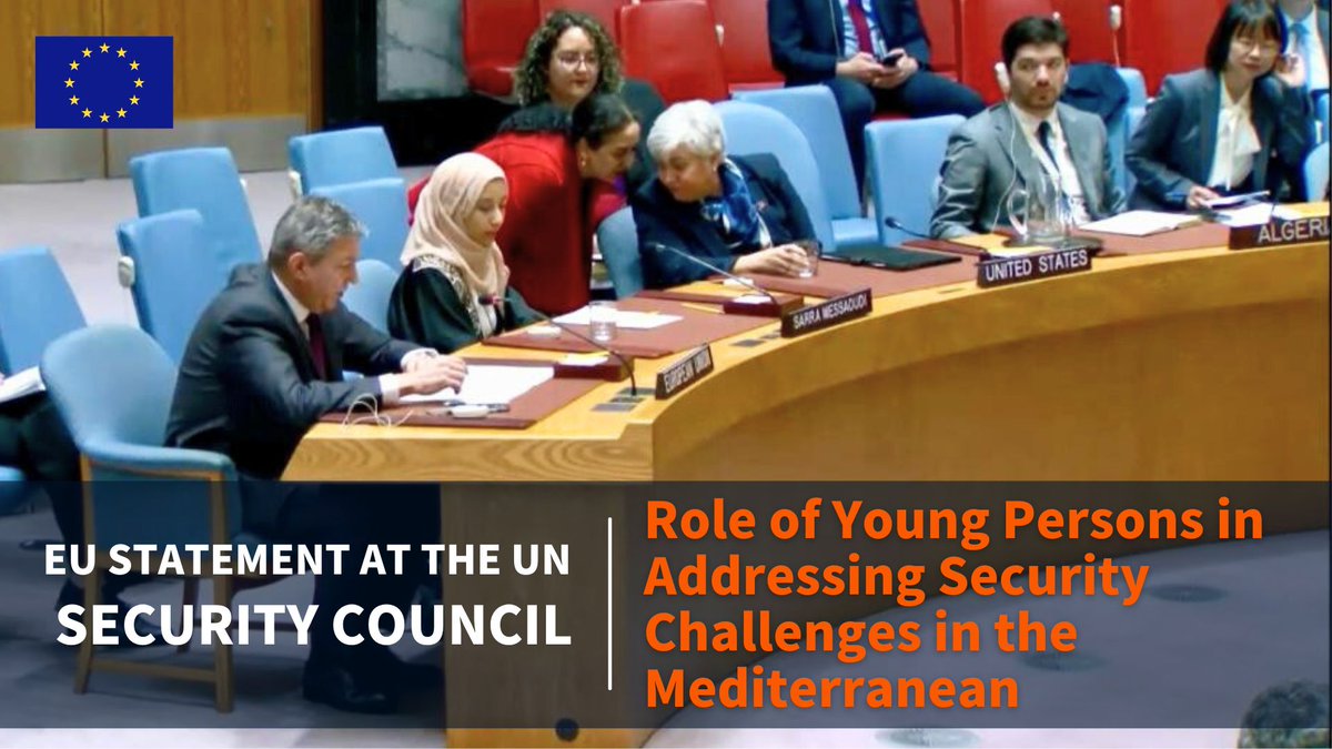 At the #UNSC, young peace builders underlined the positive role youth play in building peaceful, resilient societies. The EU & its Member States fully support the Youth, Peace & Security agenda & strive to promote youth leadership in all our efforts. ➡️eeas.europa.eu/delegations/un…