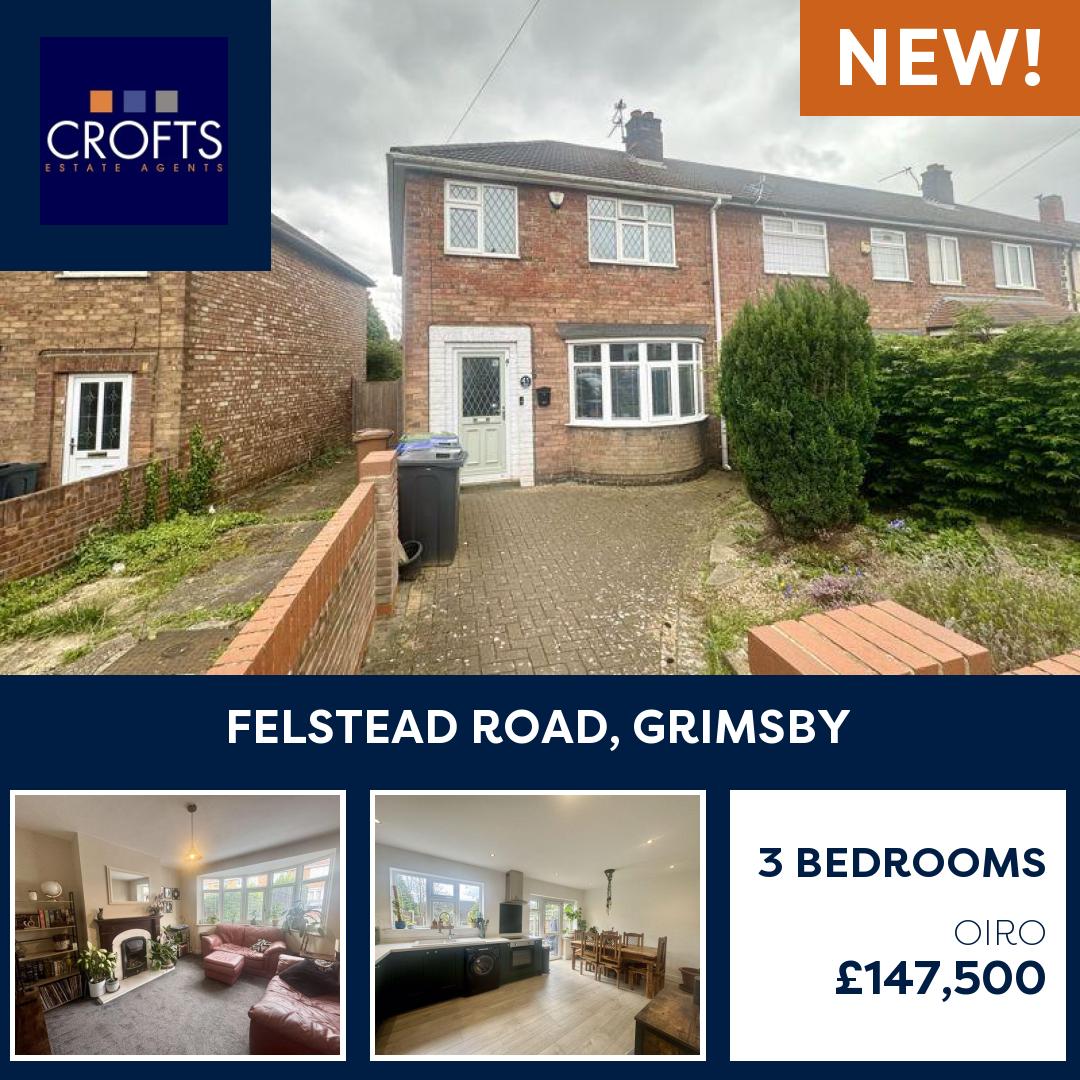 FELSTEAD ROAD, GRIMSBY
OIRO £147,500

Call Crofts Cleethorpes today to arrange to viewing!
📞 01472 200666
📧 info@croftsestateagents.co.uk

#croftsestateagents #crofts #croftscleethorpes #croftsimmingham #croftslouth #croftslettings #property #lincolnshire #estat