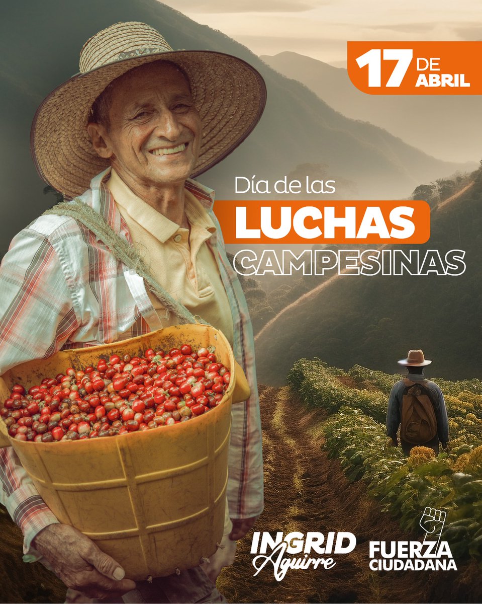 Hoy 17 de abril, conmemoramos el Día Mundial de la Lucha Campesina, reafirmando nuestro compromiso con la justicia agraria y la soberanía alimentaria. ¡Solidaridad con los campesinos y campesinas de todo el mundo en su lucha por la dignidad y la igualdad! #LuchaCampesina