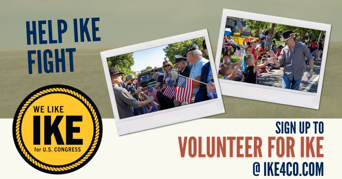 We need all boots on the ground if we’re going to win the primary, flip CO-4 for Democrats, and #BootBoebert out of Congress once and for all. 

Are you in?

If you’re ready to #HelpIkeFight for #CO4, sign up and our team will be in touch. #IkeforCO
ike.run/volunteer