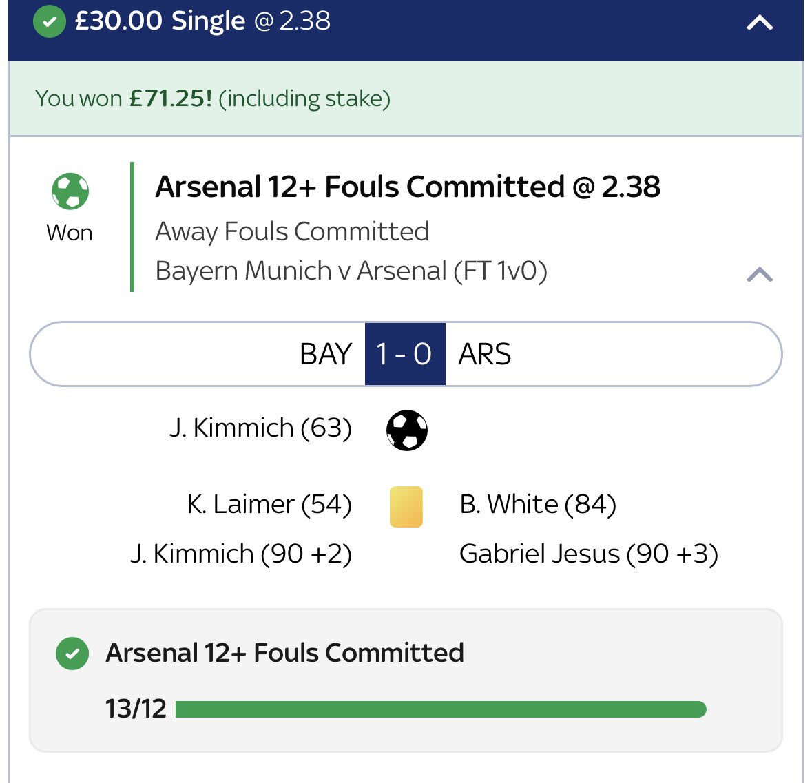 OddsUpClub's tweet image. Another frustrating night ends -0.43 units.

Arsenal 13 fouls and Bellingham ghosting on the betbuilder…