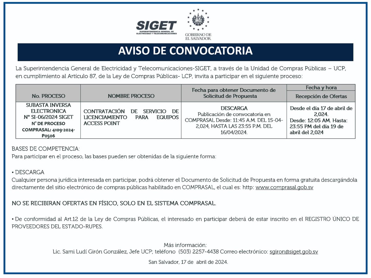 Aviso de convocatoria ⬇️