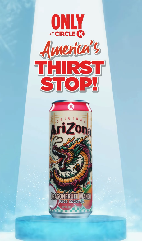 DrinkAriZona's tweet photo. Dragonfruit Mango🐉🥭

Coming exclusively at Circle K https://t.co/jigXFiGXmv