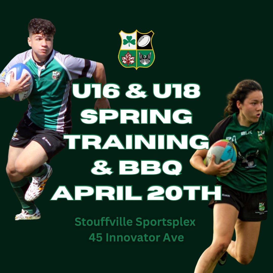 This Saturday regular training for all ☘️Minis & ☘️Juniors will run from 10-11am We'll also be hosting our ☘️U16-18's Spring Training from 10:30-12:00 with an after team BBQ 🍔🌭for a chance to connect with your teams and coaches 🔗U16 & 18 players, please RSVP via link in bio