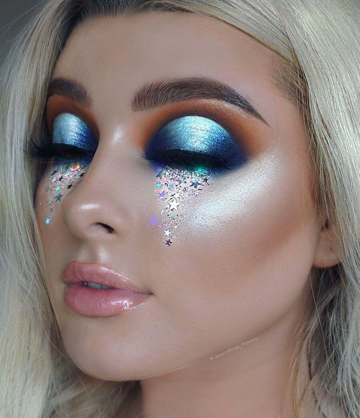 A recreated makeup tutorial on this gorgeous makeup look @ItsJustMINTY sent over to me to recreate will be up on my TikTok very soon! <3 (yes the sparkles is there) I’m enhancing the photos the best I can! #makeuplook #makeuptutorial #makeup #selftaughtmua