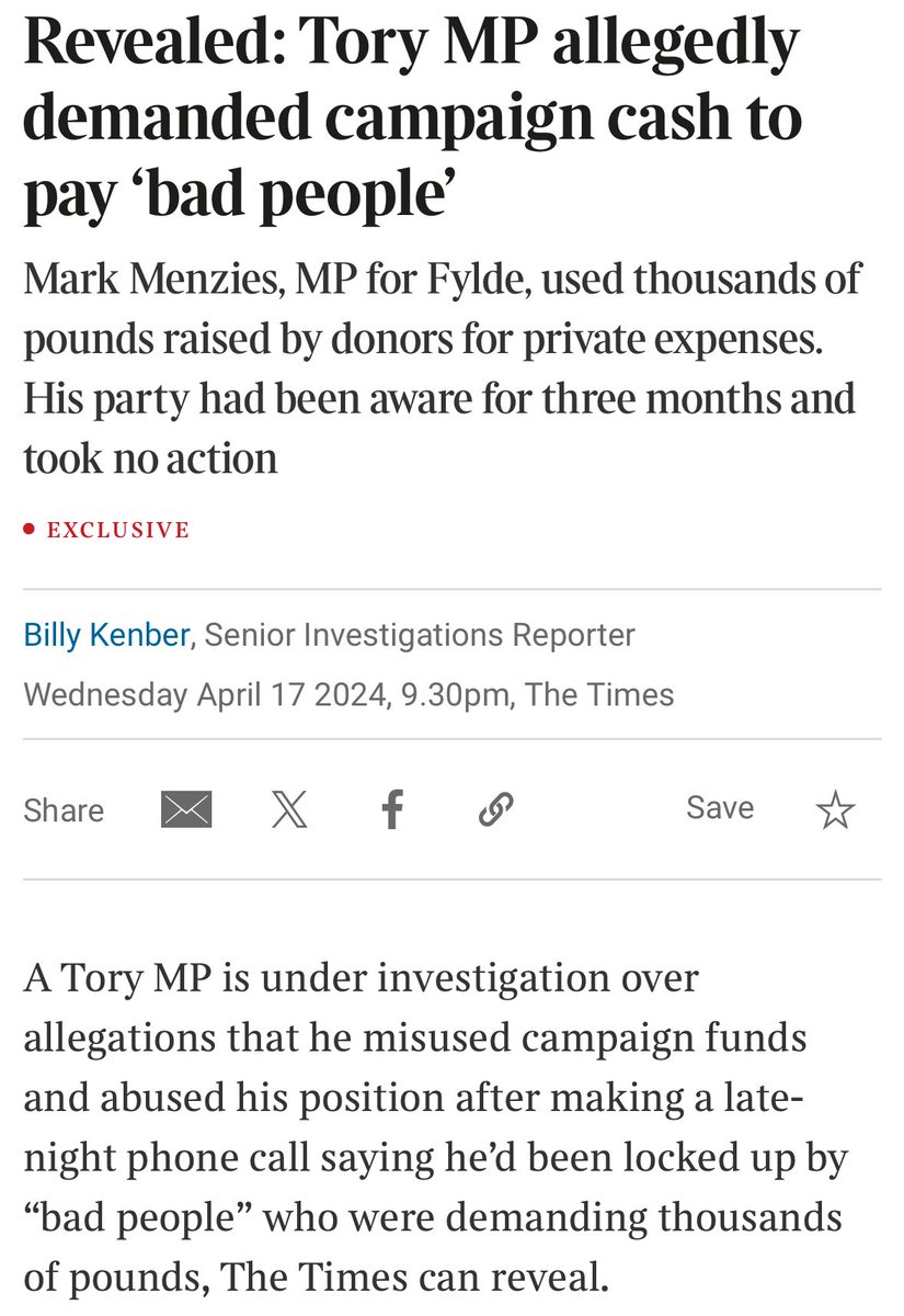 This might be the single dodgiest parliamentary behaviour story I’ve ever read. It’s just *all* red flag. thetimes.co.uk/article/tory-m…