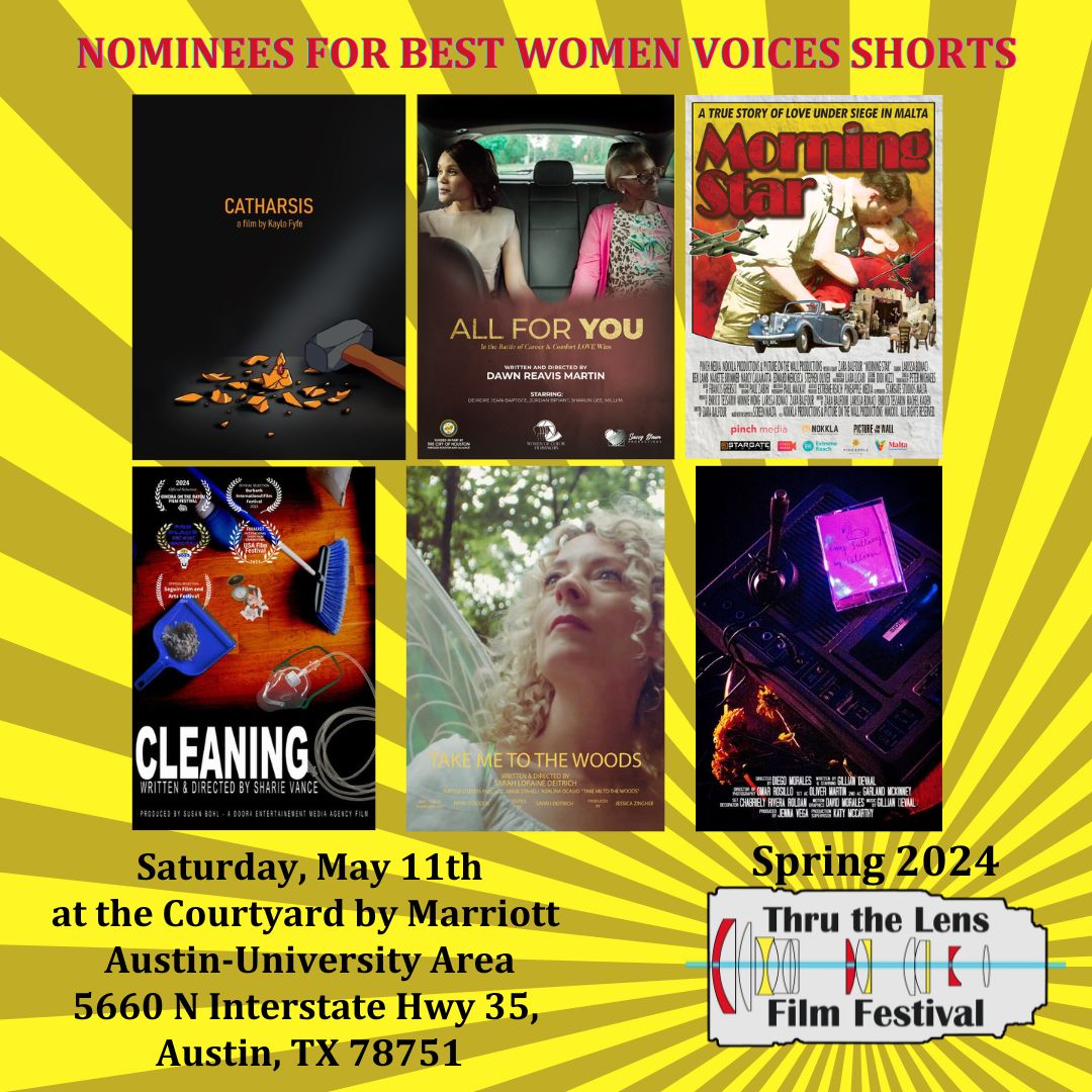 FusionCorpus's tweet photo. Thru The Lens Film Festival nominees for best “WOMEN VOICES” short...

- My Lullaby
- Take Me To The Woods
- Catharsis
- All For You 
- Cleaning
- Morning Star

For Tickets: https://t.co/rBPEODEnTs

https://t.co/8c6nPlmqI1 https://t.co/NXqP5hNzS7