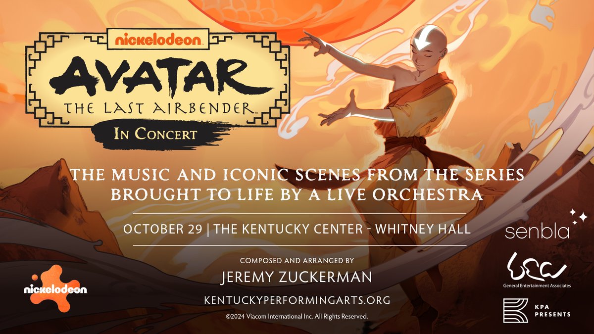 🎫 ON SALE NOW 🎫 Experience Avatar: The Last Airbender in Concert at the @KyCtrArts Tuesday, October 29! Get tickets: bit.ly/KPAAvatarInCon….