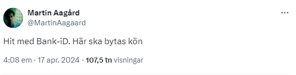 Martin Aagård som bloggar för ETC ska byta kön till man. #svpol #pklogik