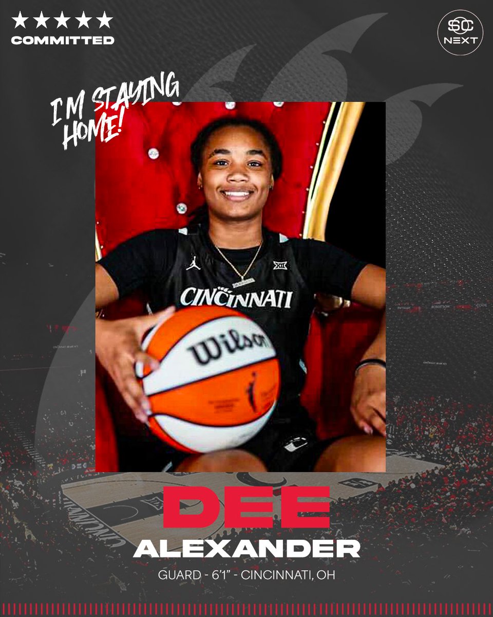 5⭐️ Dee Alexander (no. 6 espnW Super 60) has committed to Cincinnati‼️ #Bearcats @dee__2025 | @GoBearcatsWBB