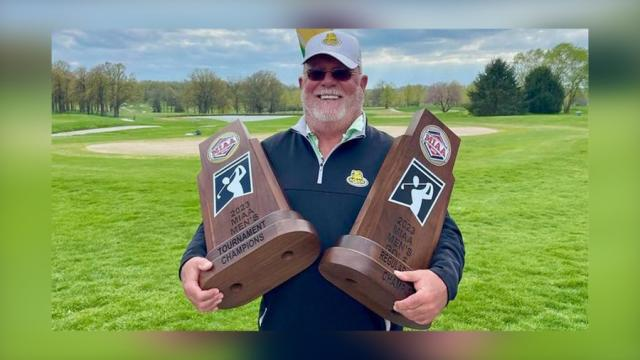 MIAA Men's Golf Champions! Mike 'Two Trophies' Wheeler strikes again! #LetsRoar