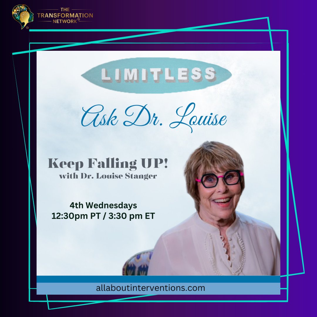 #NewShow Ask Dr. Louise: Keep Falling UP! #Premieres Wednesday 4/24 at 12:30 pm PT! ow.ly/BV4S50RhLZ5 #limitless #askdrlouise #drlouisestanger #interventions #substanceabuse #solutions #mentalhealth #family