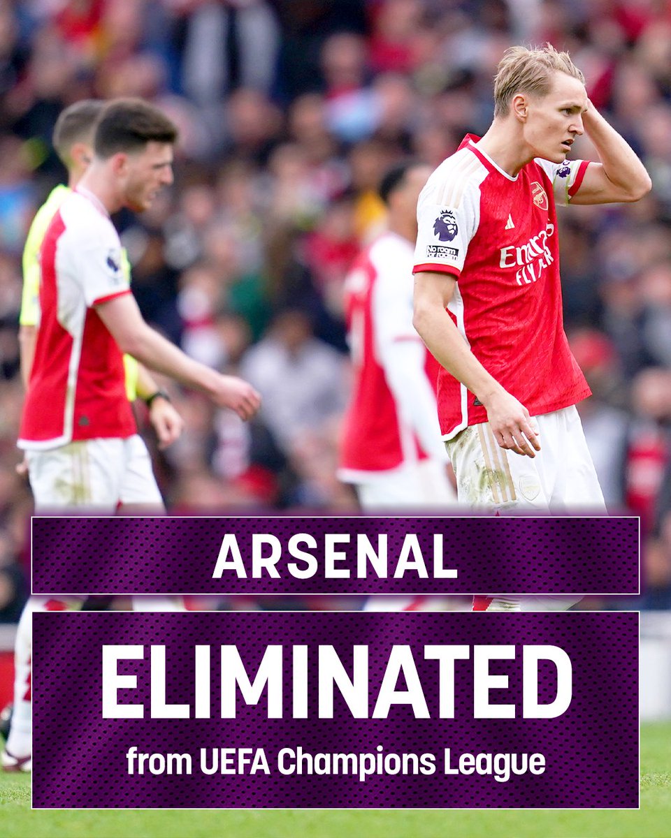 Arsenal are OUT of the Champions League. A 3-2 defeat on aggregate sees the Gunners crash out against Bayern Munich.