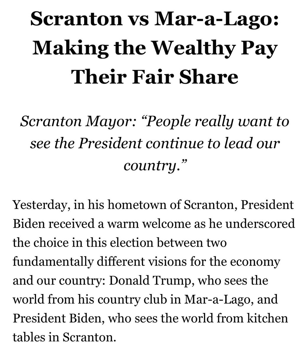 It is amusing that Joe Biden is trying to frame the campaign as “Scranton v Mar a Lago” as if he doesn’t live a billionaire’s lifestyle in a bespoke mansion he built on a lakefront estate in chateau country in one of the ritiziest parts of the country.