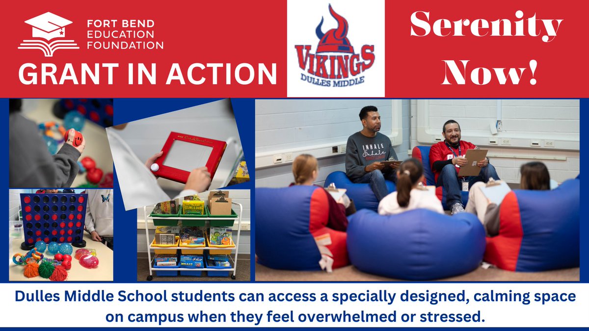 To support students’ social-emotional well-being, @DMS_Vikings provides a calming space. With funding for the Serenity Now grant, Jesse Moreno & colleagues created for students a safe place, filled with items to help regulate students' emotions so they can concentrate in class.