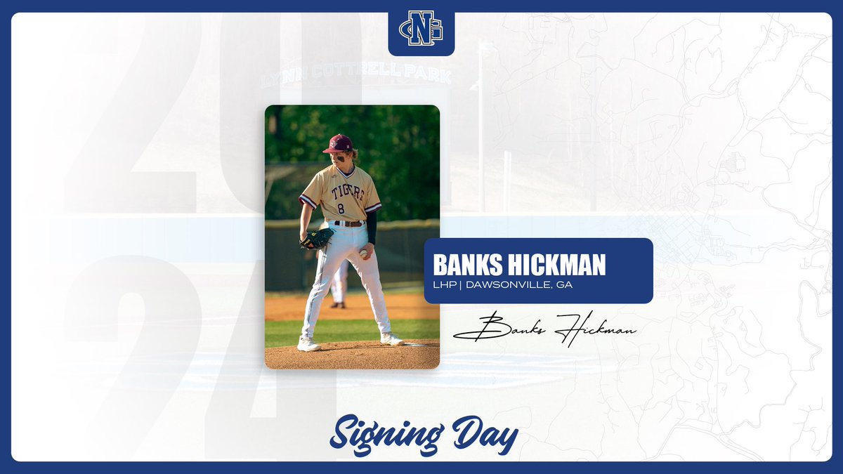 Please help us welcome, @BanksHickman, to our UNG Baseball Family! Banks is a dominate Left Handed Pitcher from Dawson County HS! #ItsAllAboutTheNG #NationalSigningDay