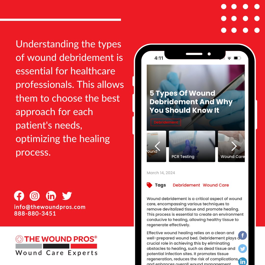 The selection of the most appropriate debridement technique depends on several factors, including the cause and characteristics of the wound, the overall health of the patient, and patient preferences.

#wounddebridement #woundcare #woundhealing #woundmanagement #necrowounds  ...