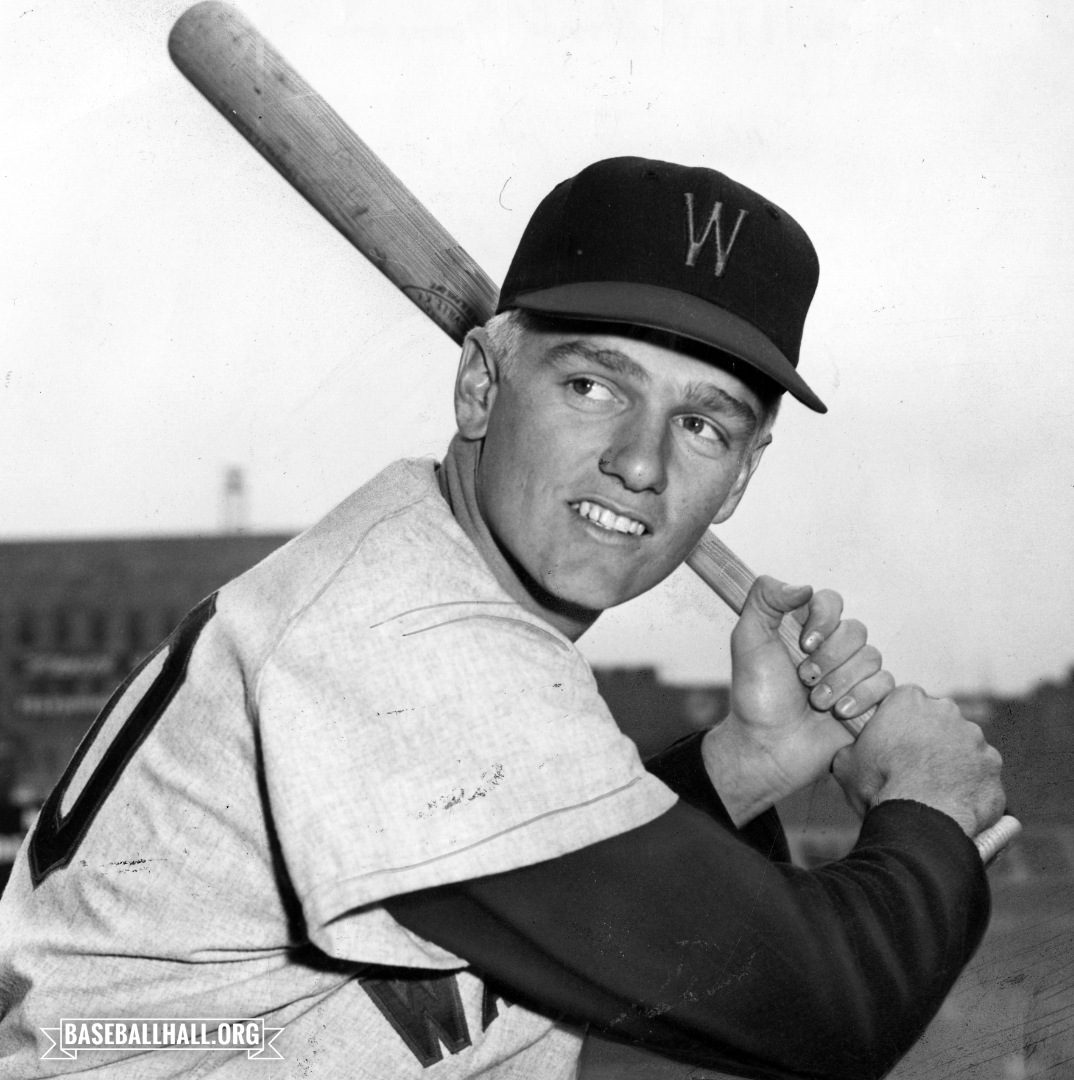 4/17/56 Dorrel Norman Elvert Herzog goes 1-4 in his big league debut for the Washington Senators. His hit is an 8th inning single off Yankee starter Don Larsen. Herzog bats .245 in 117 games as a rookie.