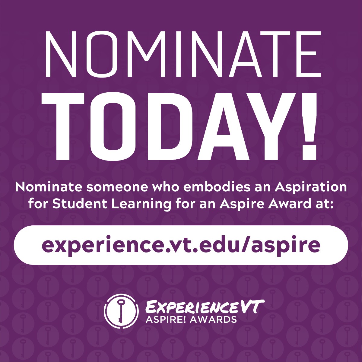 ➡️ Know a student or employee who exemplifies the Aspirations for Student Learning? Nominate them for an Aspire! Award today! 🔆 brnw.ch/21wIVc0