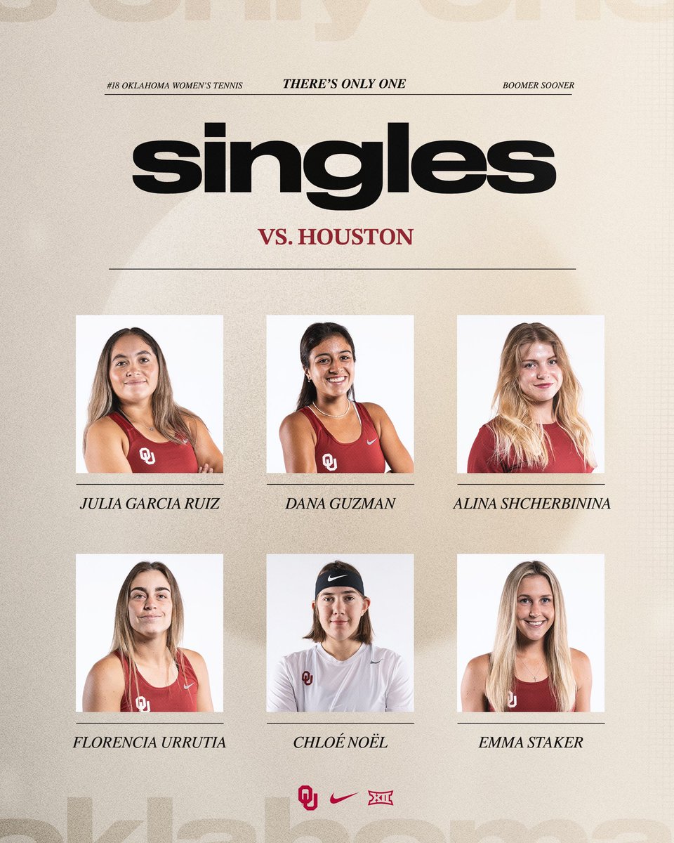 Singles lineup is set!

📊 | ouath.at/4b13CcP
🎥 | ouath.at/3Q7t3Bz

#BoomerSooner | #OUrFight