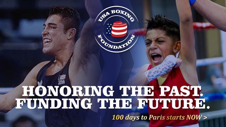 Launching our 100 Days Out Campaign for the 2024 Paris Olympics! With 120 years of boxing heritage, we're raising $120,000 to support our Olympic journey. Join us as we honor our legacy and empower the next generation of champions. Click here, 
givebutter.com/countdowntopar….