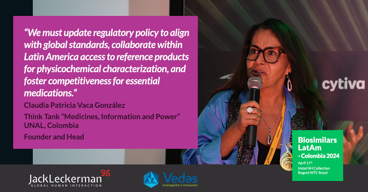 #BiosimilarsLatAm - #Colombia2024, @claudiavaca5 moderated the '🇨🇺 Regulatory Expertise for the 🇨🇴 Market: Biologics Case Studies' She emphasized the importance of updating regulatory policies to align with global standards & fostering #collaboration within LatAm. #biosimilars